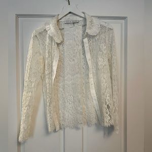 English Factory White Lace Long Sleeve